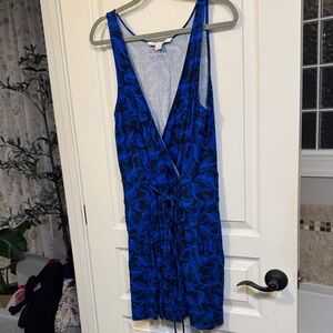 Diane Von Furstenberg Blue and Black Mini Dress